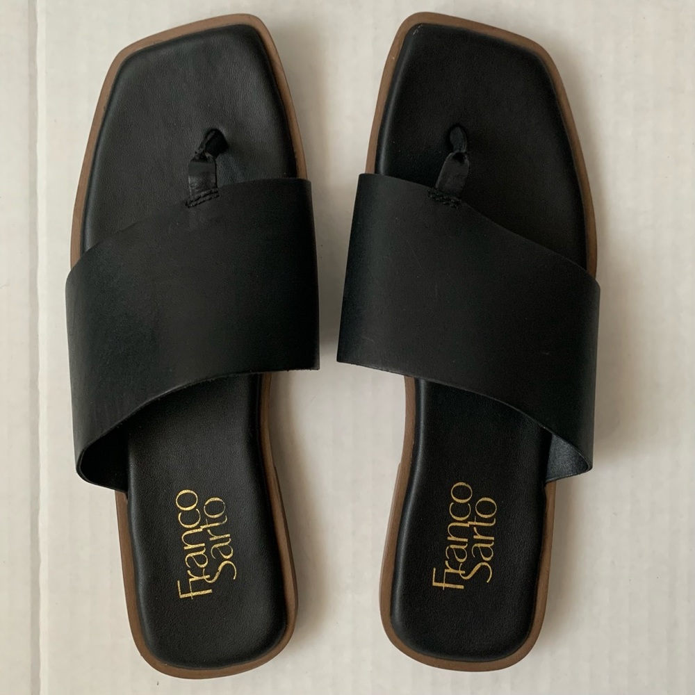 Franco Sarto Black Leather Sandals 7.5M